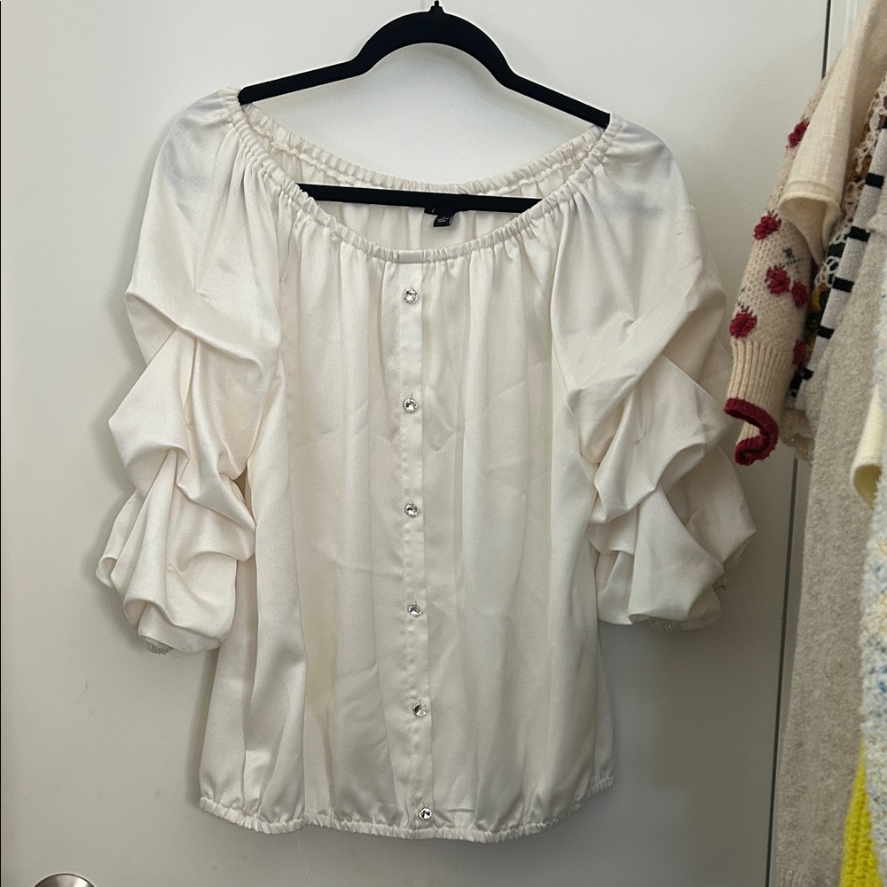 Elegant White Off-Shoulder Blouse
